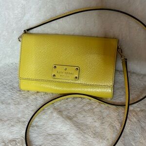 Kate Spade Wellesley Canary Yellow Pebbled Leather Crossbody Bag